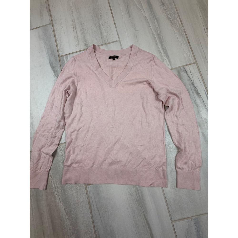 Quince Cotton Cashmere V-Neck Sweater Sugar Stone Pink LB77608-SHWDC01-14787 M